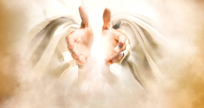 Detailed depiction of God's hands reaching out, symbolizing divine presence even when God feels silent during quiet seasons of faith.